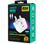 LINKCO 40W Super Fast Foldable PD Charger with Type-C to Type-C Cable - LA-301UC - image 3