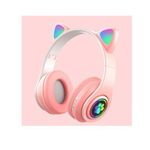 Cat Pinky Ear Wireless Bluetooth 5.0 Stereo Foldable Headset-pink