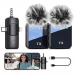 Generic 3-in-1 Wireless Lavalier Microphone Compatible for iPhone, Android & Camera