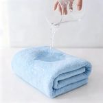 EiFESS Coral Fleece Towel Set (Face + Bath), Ultra Absorbent Light Blue - image 3