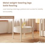 SIKITUT Modern Side Table Double-Layer Four-Leaf Clover Shape Coffee Table with Storage Shelf Creamy White - image 5
