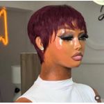 Pixie Cut Rihanna Short Wig - wine 