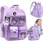 Fashion Kuromi Kids Backpack Waterproof Ergonomic Lightweight Large Capacity
