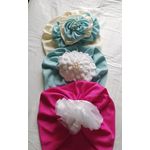 product_image_name-Fashion Collection-3 pcs Elegant Baby Girl Turban Cap – Soft Stretch Fabric with 3D designs. -1
