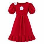 Gorgeous red office gown for ladies