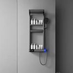 Generic Luxury Matte Black Wall-Mounted Rainfall Shower System with Body Massage Jets, Digital Temperature Display & Handheld Shower. - image 2