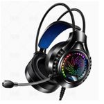 Generic Silver Eagle over-ear computer headphones, wired luminous 7.1 audio and video USB gaming headset