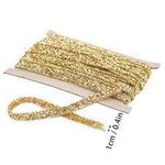 Gold Bling Glitter Ribbon – Sparkling Self-Adhesive Decorative Fabric Trim Roll