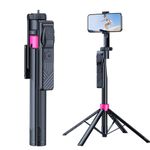 Generic AI 360° Face Tracking Selfie Stick Tripod – 63" Extendable Floor-Standing Quadripod with Gesture Control & Bluetooth Remote
