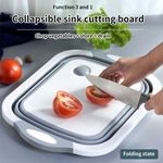 Generic Foldable Chopping Board With Drainage Basket Dish Tub