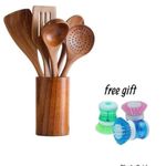 product_image_name-Generic-Wooden Quality Non Stick Cooking spoon + Free gift-1