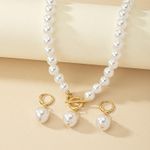ONIBENZ Statement Pearl & Gold Toggle Jewelry Set – Necklace & Earrings - image 2