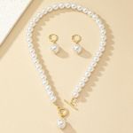 ONIBENZ Statement Pearl & Gold Toggle Jewelry Set – Necklace & Earrings - image 3