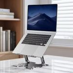 Generic  Adjustable Metal Foldable Computer Stand Holder Portable, Ventilated Cooling, Ergonomic Computer Notebook Stand Holder Compatible with Laptops - image 3