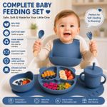 Generic Baby Silicone Feeding with Set-Plates, Bib, Cup, Spoon, Fork - image 2