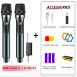  Rechargeable Wireless Microphone,Dual Cordless Dynamic Mic System With  Receiver For Karaoke Wedding Party Church