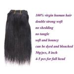 Straight Hair 3 Bundles 100g/pc Short  Hair Straight Unprocessed  Hair Extensions Natural Color