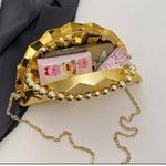 Fashion Ladies FAB Acrylic Handbag- Gold - image 4