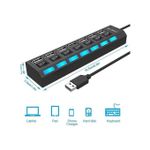 Genera 7 Port USB 2.0 High Speed Power Splitter Switch ON/OFF- - image 2