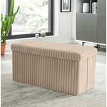 Generic Ribbed Storage Box Large Capacity Multi-Purpose Seat Foot Stool Storage Organizer - image 4