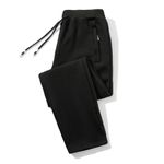 Straight Zipper Pocket Joggers - Black