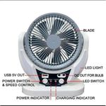 Generic Sonik Rechargeable table Fan with AC/DC+Solar Panel+2 LED bulbs, mobile version - image 2