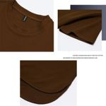 product_image_name-AIDAILU-2PCS Men's T-Shirts Plain Male Round Neck Short Sleeves Loose - Brown/Black-5