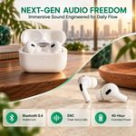 Generic Pro5 Wireless Earbuds Bluetooth 5.4, ENC Noise Cancelling, 40H w/ Charging Case,  Touch Control for iPhone & Android - White - image 3