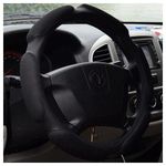 Top Grade Fabric Ergonomic Steering Wheel cover - Black