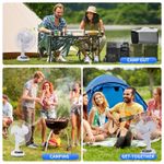 product_image_name-Generic-14400mAh Rechargeable Solar Powered Fan, AC DC Portable Camping PowerBank Fan ,12 Inch Oscillating Tabletop Fan with Led Night Light for Home Office Outdoor Camping Tent Traving-7