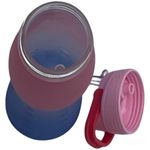 Generic Amazing dimples straw water bottle blue pink 750ml - image 4