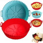 product_image_name-Generic-2 Pack Of Air Fryer Silicone Liners Basket for 3-5 QT Airfryer, Air Fryer Silicone Mould Pot Bowl, Replacement of Parchment Paper, Reusable Baking Tray Oven Microwave-1