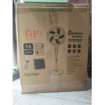 Gp 16" Remote Solar AC/DC Rechargeable Standing Fan With Solar Panel And Extra Bulb - Black/White - image 2
