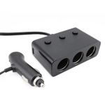 Generic 120w 3 Socket Car Adapter with Dual QC 3.0 USB Interfaced