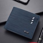 product_image_name-Fashion-Men's Blue Weave Short Wallet – Trendy Bifold with Metal Accent-1