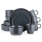 Generic 16-piece Ceramic Tableware Set, 4-piece Set, Black Plate And Bowl Tableware Set. - image 2
