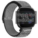 Braided Strap Band For Fìtbit Versa 3/ 4, Sense/ Sense 2 Grey
