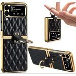 Generic Samsung galaxy Z flip 3/ flip 4 Leather bubble Case with ring holder