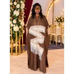 Kaftan Ladies long bubu gown with asoke- Brown