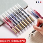 Generic Liquid Ink Rollerball Pen 0.5mm Large Capacity Smooth Writing 10pcs