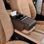 Car Armrest Cover, Storage Pocket, Memory Foam Soft cup holder, tissue box 