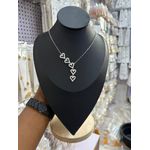 Stainless Cascading Pave Five-Heart Y-Necklace