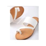 Men's Smart Leather Palm Slippers - White & Brown