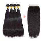 4-6 Bundles Of Straight Weavon With Closure