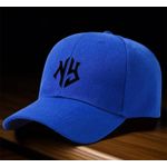 Adjustable Golden Design  Face Cap: Royal Blue 