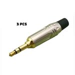 3 Pcs 3.5mm Three Core Stereo Two-Channel Plug TRS Connector Adapter 