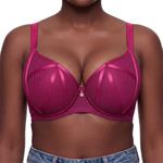 Travel Friendly Push Up Underwire Bra,Lifting Ruby Red Bra, Full coverage cup Design, Fixed Non-removable Pads, Adjustable Straps,Breathable Mesh Support Wings Cocktail Party Women's Bra
