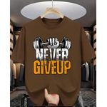 (Unisex) Brown T-Shirt – Crew Neck, Regular Fit, Graphic: Fitness, Motivational – Made in NG