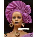 Autogele, Pre Tied Gele (Ready To Wear Gele) Round - One Inch- Purple