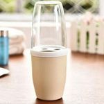 Toothbrush Holder With Cover - Beige